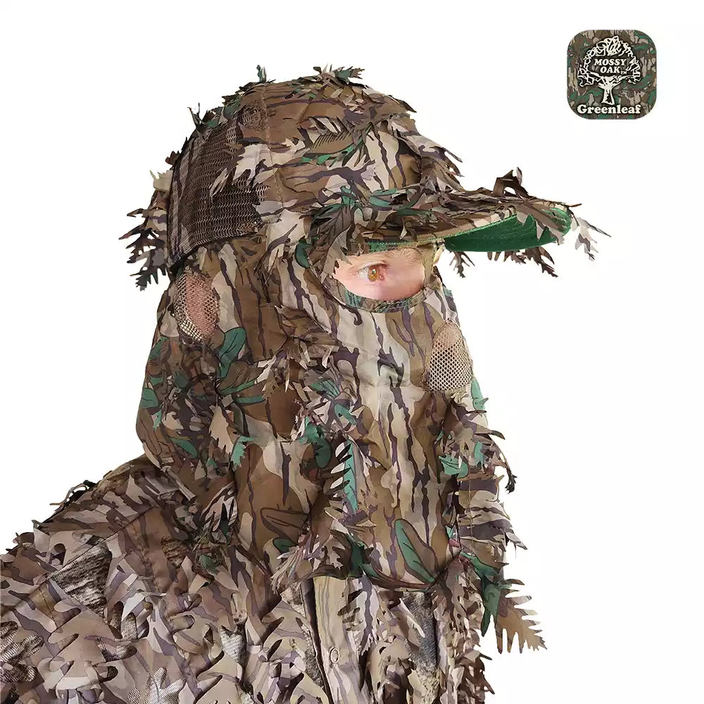 2-in-1 FRONT Leafy Face Mask and Camo Hat (Adj, OSFM) 2-in-1 FRONT Leafy Face Mask and Camo Hat (Adj, OSFM)