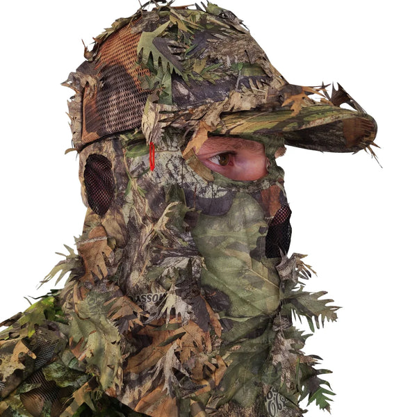 2-in-1 FRONT Leafy Face Mask and Camo Hat (Adj, OSFM) 2-in-1 FRONT Leafy Face Mask and Camo Hat (Adj, OSFM)