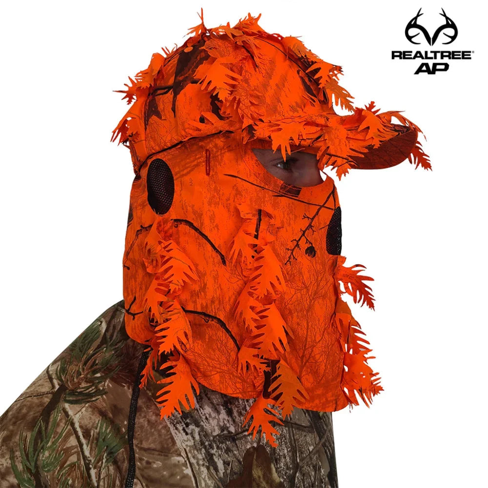 2-in-1 FRONT Leafy Face Mask and Camo Hat (Adj, OSFM) 2-in-1 FRONT Leafy Face Mask and Camo Hat (Adj, OSFM)