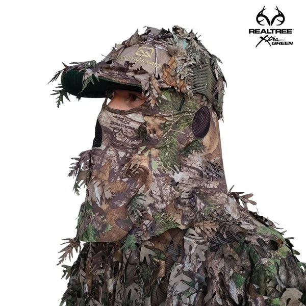 2-in-1 FRONT Leafy Face Mask and Camo Hat (Adj, OSFM) 2-in-1 FRONT Leafy Face Mask and Camo Hat (Adj, OSFM)