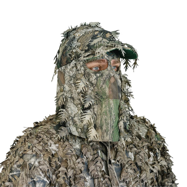 2-in-1 FRONT Leafy Face Mask and Camo Hat (Adj, OSFM) 2-in-1 FRONT Leafy Face Mask and Camo Hat (Adj, OSFM)