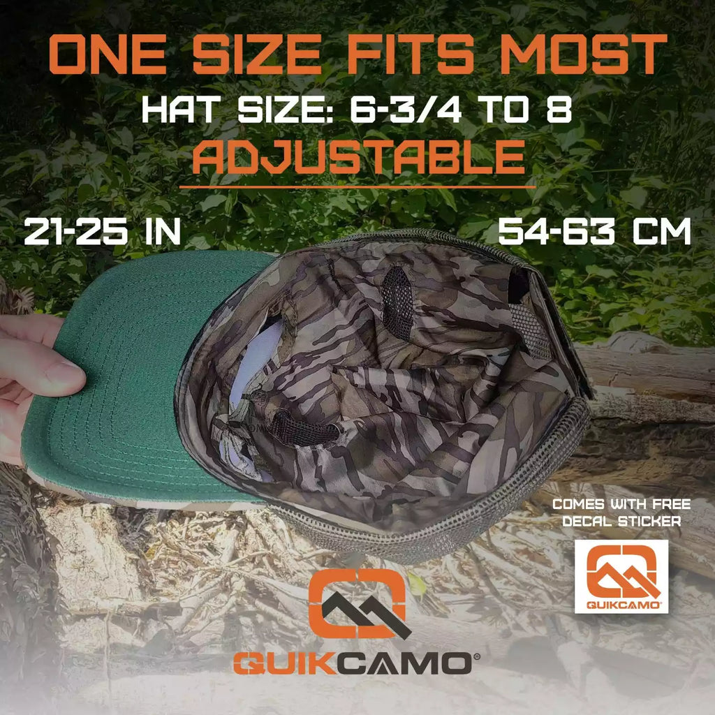 2-in-1 FRONT Leafy Face Mask and Camo Hat (Adj, OSFM) 2-in-1 FRONT Leafy Face Mask and Camo Hat (Adj, OSFM)