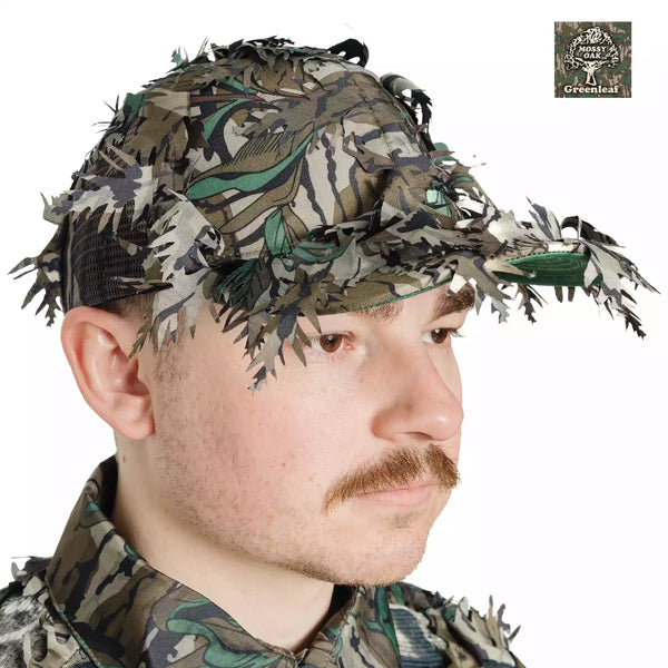 2-in-1 FRONT Leafy Face Mask and Camo Hat (Adj, OSFM) 2-in-1 FRONT Leafy Face Mask and Camo Hat (Adj, OSFM)