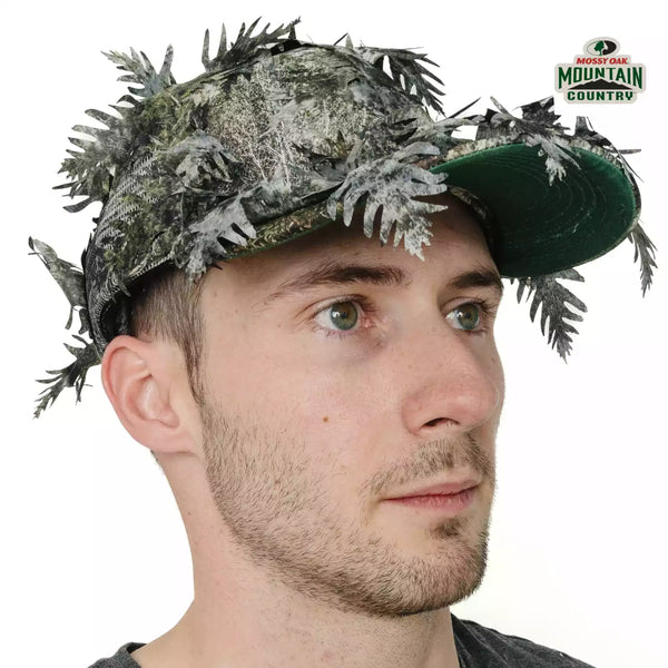 2-in-1 FRONT Leafy Face Mask and Camo Hat (Adj, OSFM) 2-in-1 FRONT Leafy Face Mask and Camo Hat (Adj, OSFM)
