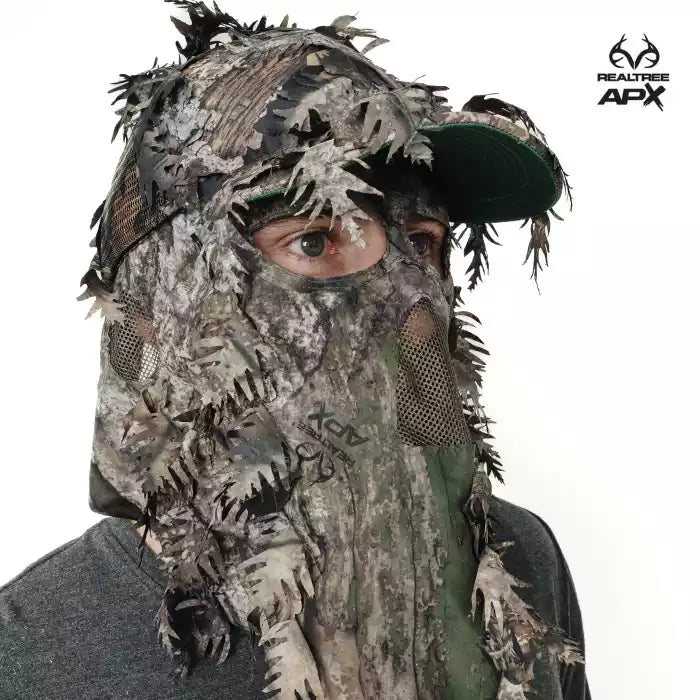 2-in-1 FRONT Leafy Face Mask and Camo Hat (Adj, OSFM) 2-in-1 FRONT Leafy Face Mask and Camo Hat (Adj, OSFM)