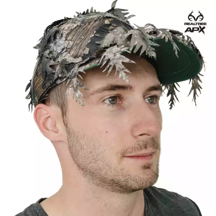 2-in-1 FRONT Leafy Face Mask and Camo Hat (Adj, OSFM) 2-in-1 FRONT Leafy Face Mask and Camo Hat (Adj, OSFM)