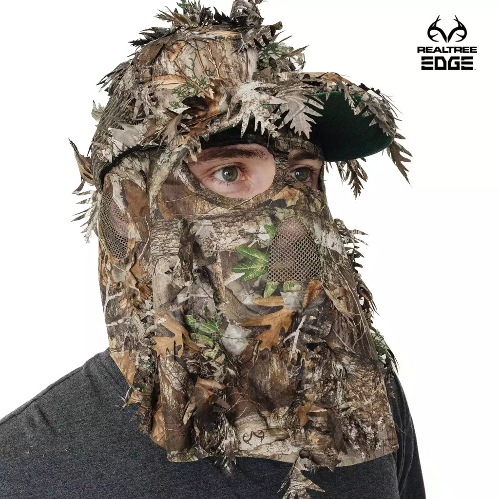 2-in-1 FRONT Leafy Face Mask and Camo Hat (Adj, OSFM) 2-in-1 FRONT Leafy Face Mask and Camo Hat (Adj, OSFM)