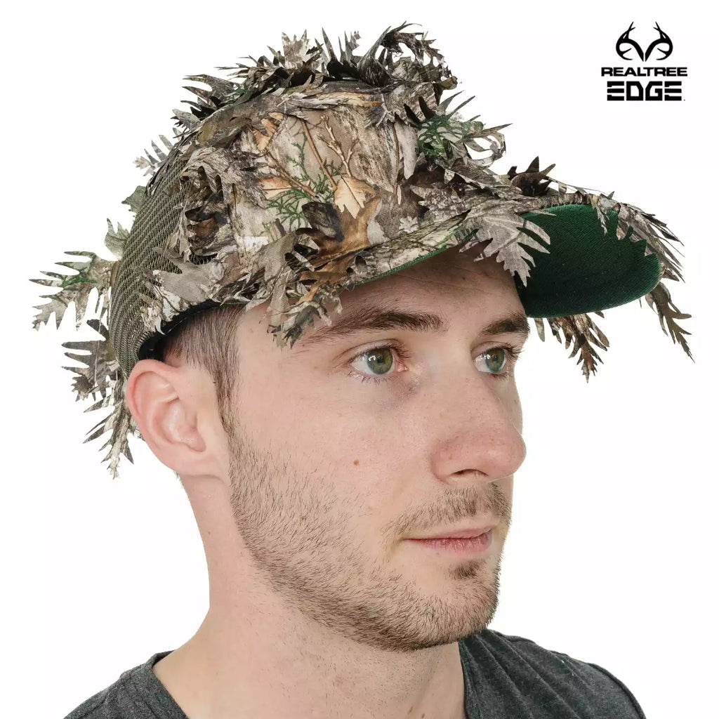 2-in-1 FRONT Leafy Face Mask and Camo Hat (Adj, OSFM) 2-in-1 FRONT Leafy Face Mask and Camo Hat (Adj, OSFM)
