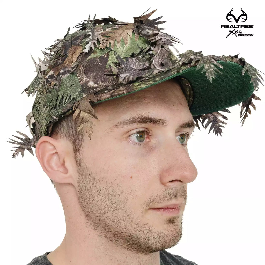 2-in-1 FRONT Leafy Face Mask and Camo Hat (Adj, OSFM) 2-in-1 FRONT Leafy Face Mask and Camo Hat (Adj, OSFM)