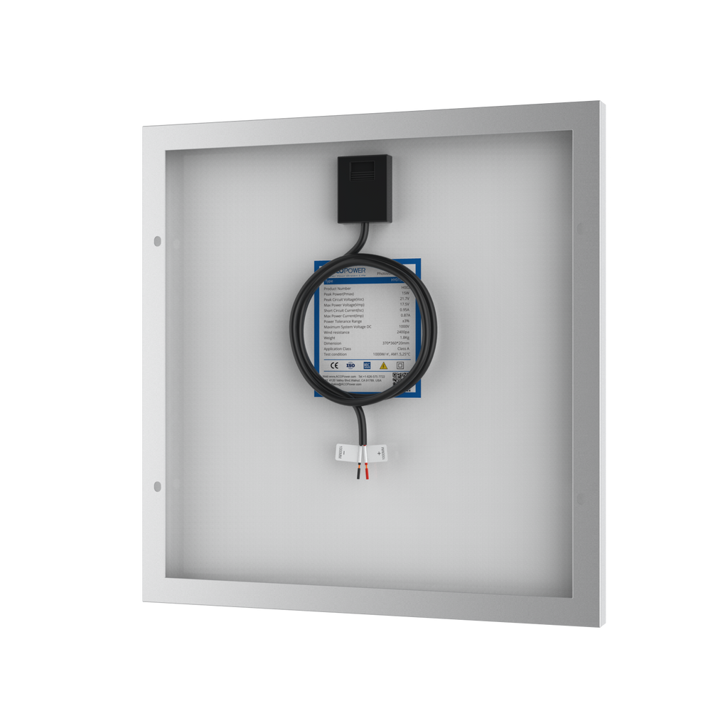 15 Watts Poly Solar Panel, 12V by ACOPOWER - Proud Libertarian - ACOPOWER 15 Watts Poly Solar Panel, 12V by ACOPOWER - Proud Libertarian - ACOPOWER