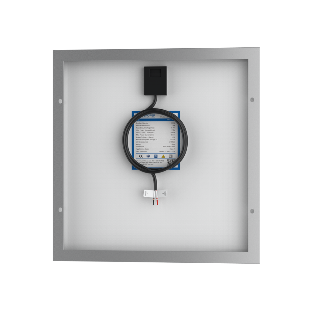 15 Watts Poly Solar Panel, 12V by ACOPOWER - Proud Libertarian - ACOPOWER 15 Watts Poly Solar Panel, 12V by ACOPOWER - Proud Libertarian - ACOPOWER