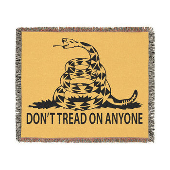 Don't Tread on Anyone Woven Blanket - Cozy Home Decor for Freedom Lovers