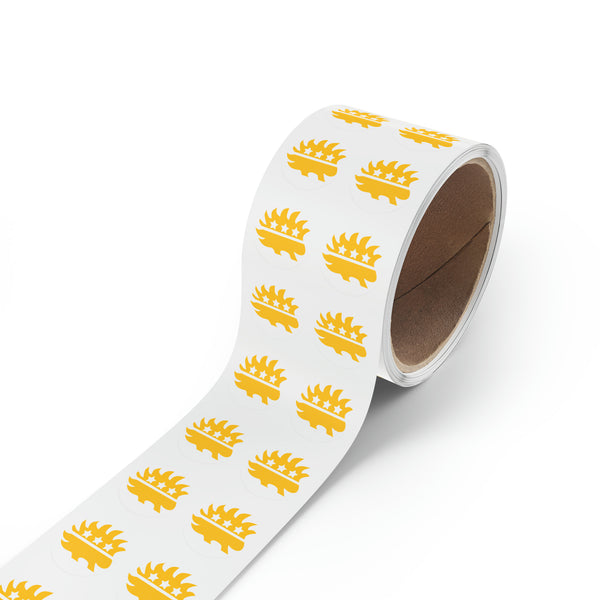 Libertarian Porcupine - Round Sticker Label Rolls