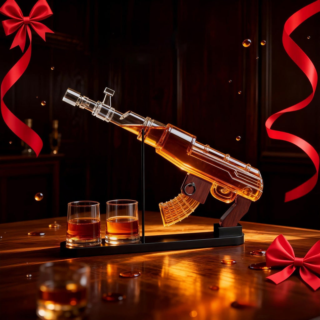 Gifts for Men Dad, Guns Whiskey Decanter Set for Men