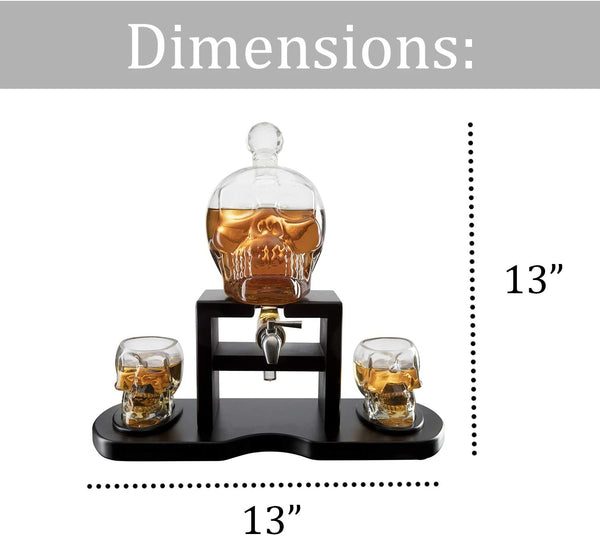 Skull Skeleton Wine & Whiskey Decanter Set 750 mL