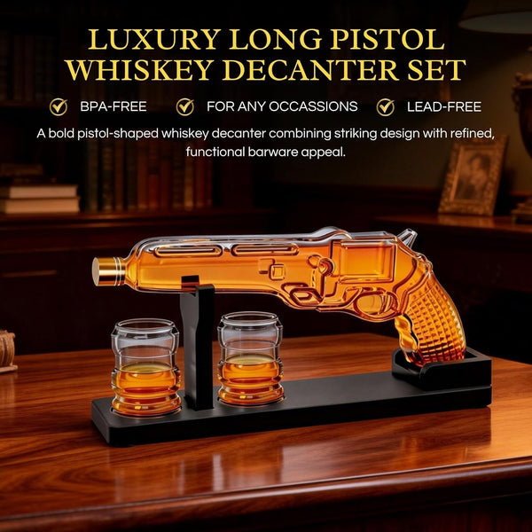 Whiskey Decanter Set 7.7 Oz with Two 1.6 Oz