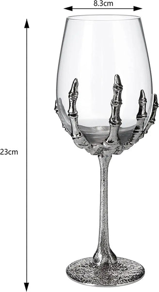 Stemmed Skeleton Wine Glasses Set of 2