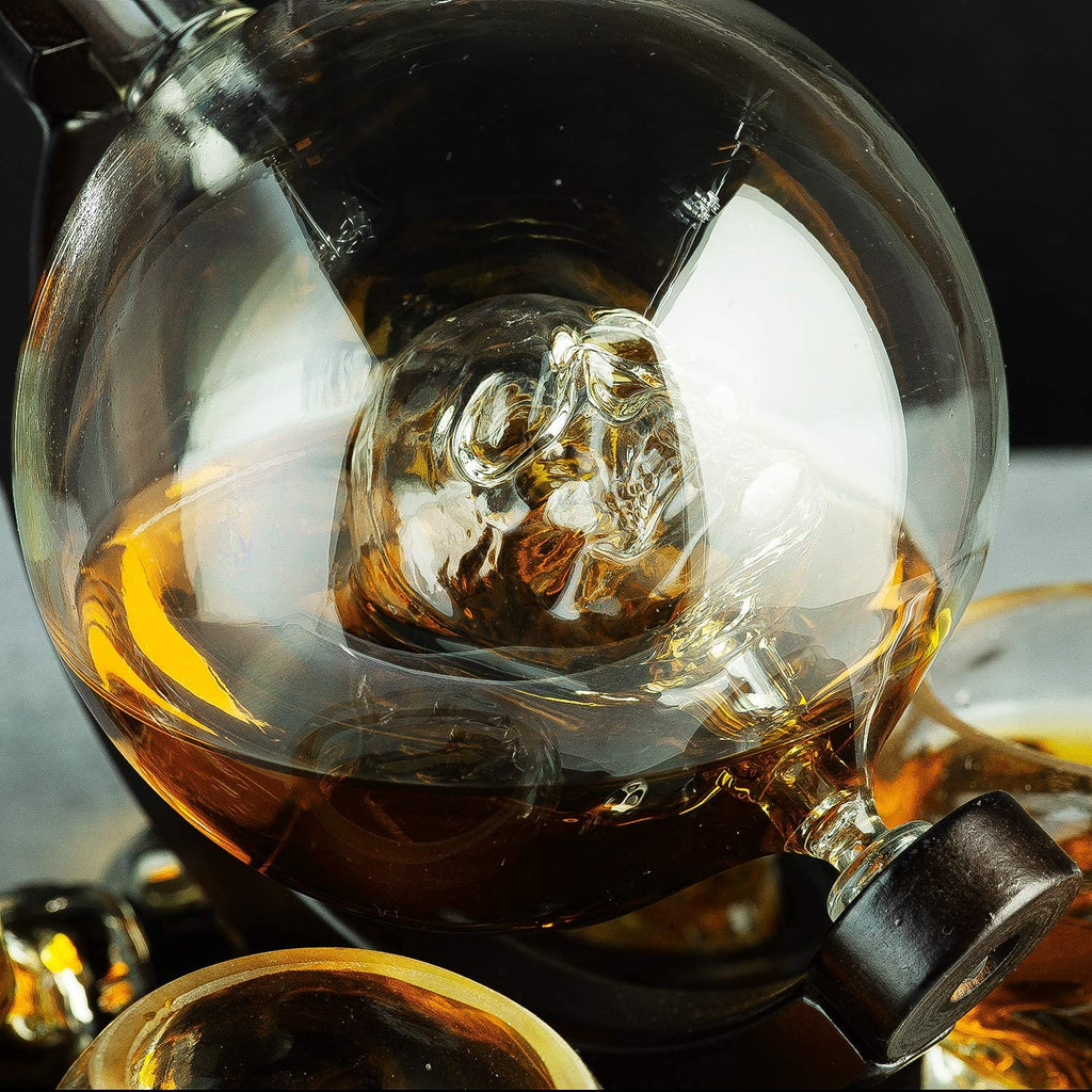 Skull Skeleton Wine & Whiskey Globe Decanter Set 850 mL