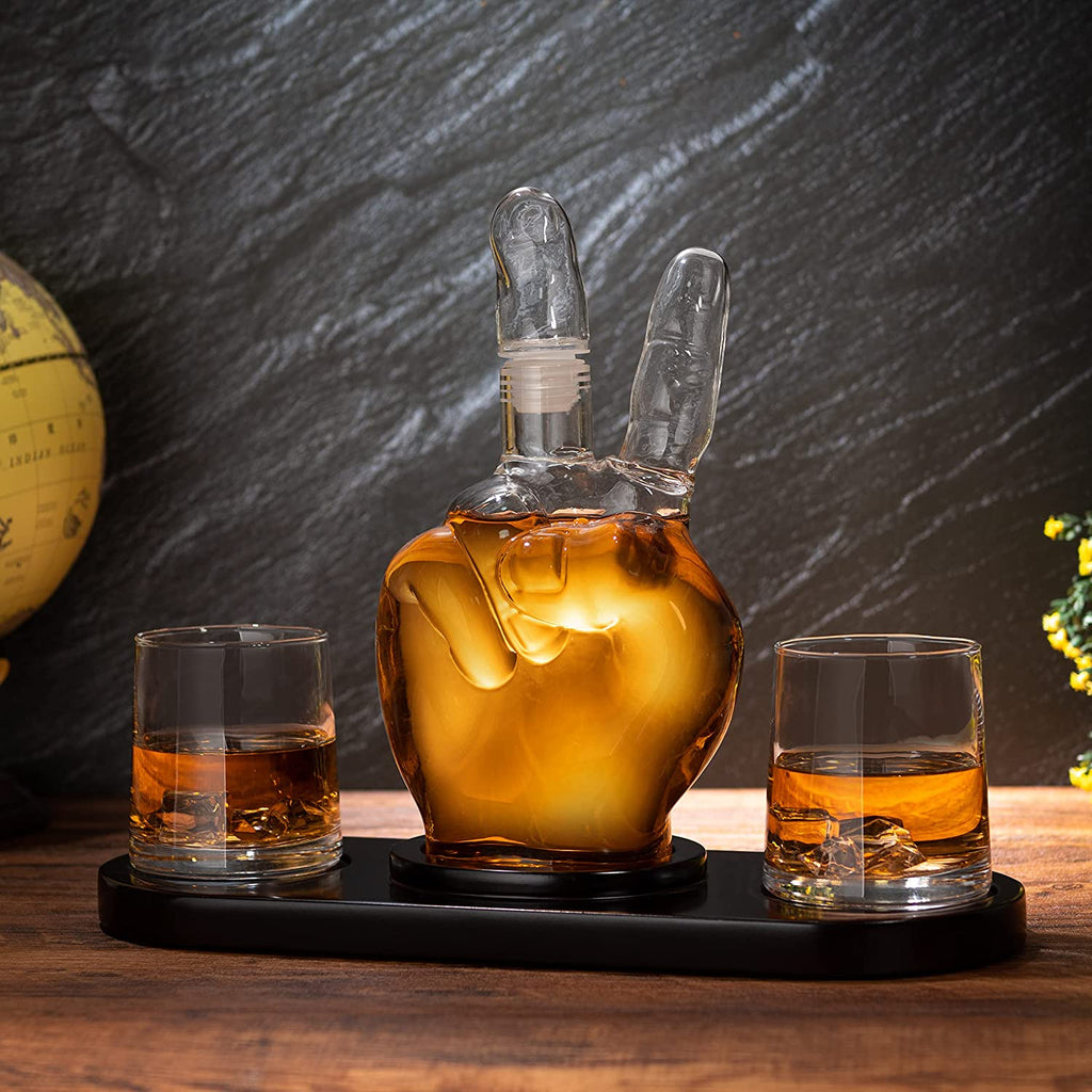 Peace Sign Wine and Whiskey Decanter 750ml
