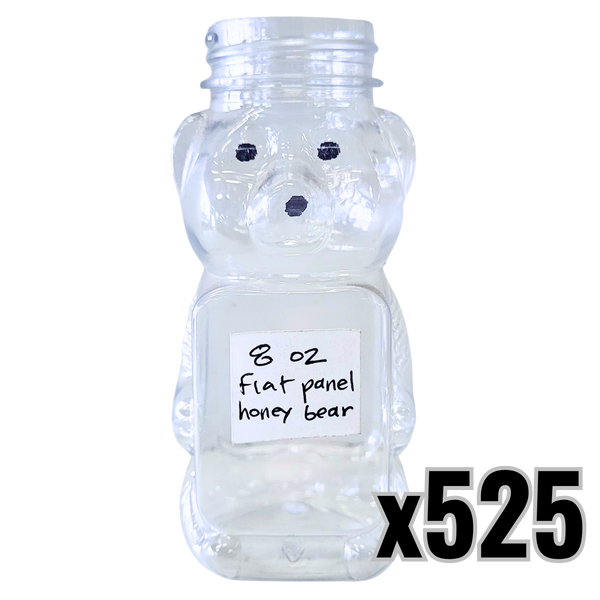 8 oz Plastic Flat Panel Honey Bears