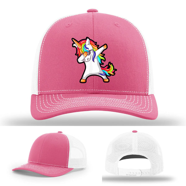 Dabcorn Hat | Full-Color Leather Patch Dabbing Unicorn Design