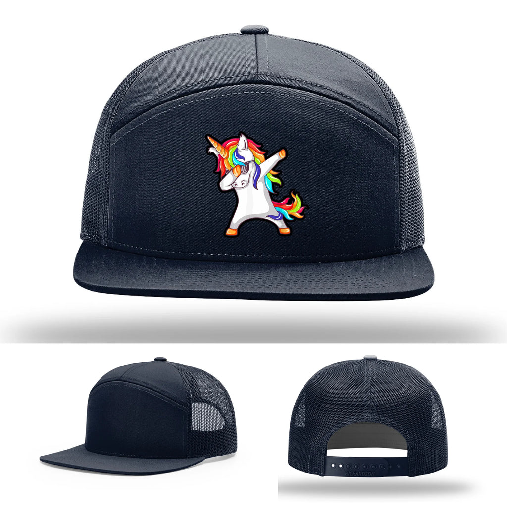 Dabcorn Hat | Full-Color Leather Patch Dabbing Unicorn Design