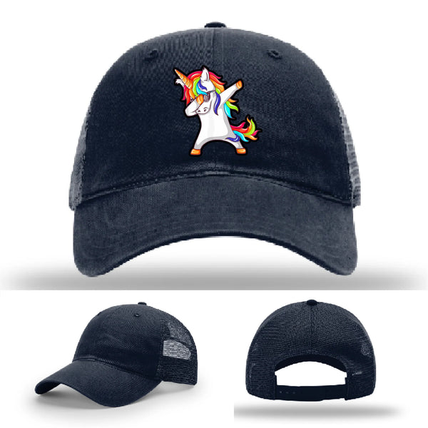 Dabcorn Hat | Full-Color Leather Patch Dabbing Unicorn Design