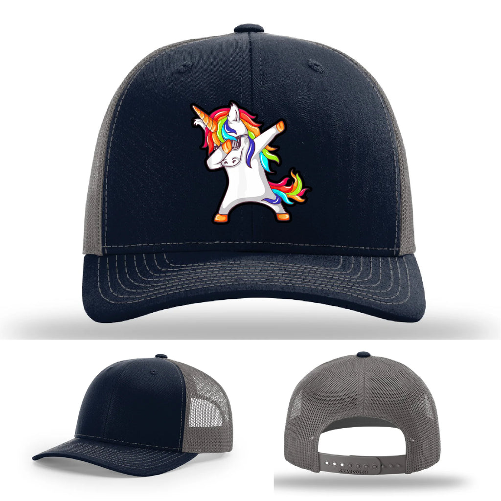 Dabcorn Hat | Full-Color Leather Patch Dabbing Unicorn Design