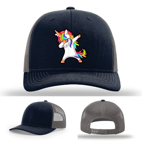 Dabcorn Hat | Full-Color Leather Patch Dabbing Unicorn Design