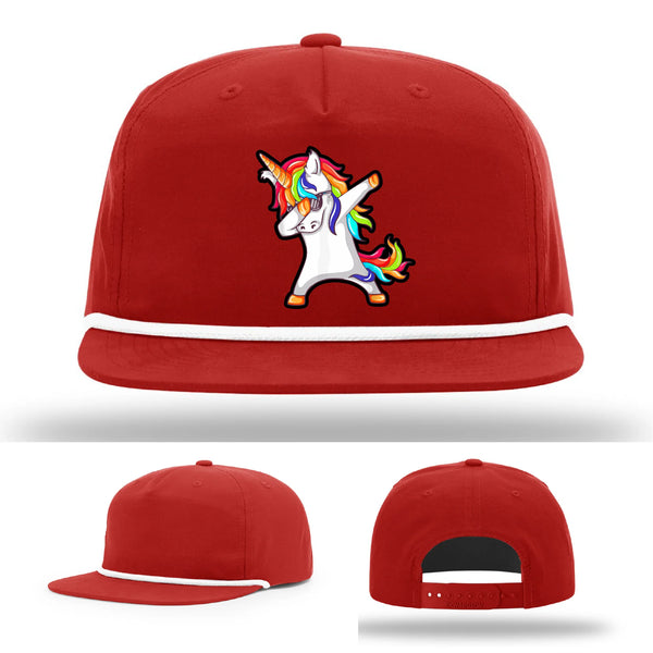 Dabcorn Hat | Full-Color Leather Patch Dabbing Unicorn Design