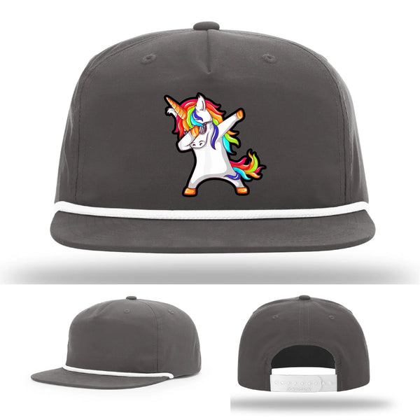 Dabcorn Hat | Full-Color Leather Patch Dabbing Unicorn Design