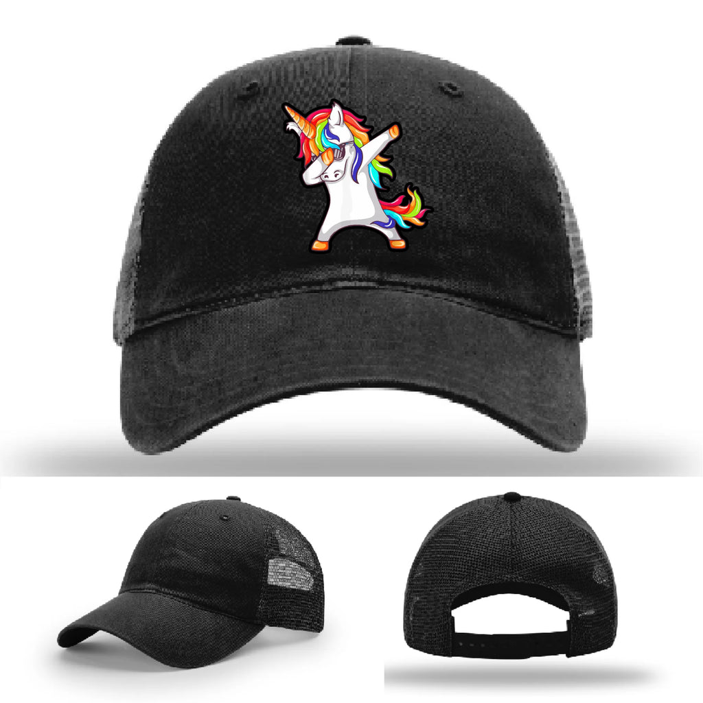 Dabcorn Hat | Full-Color Leather Patch Dabbing Unicorn Design