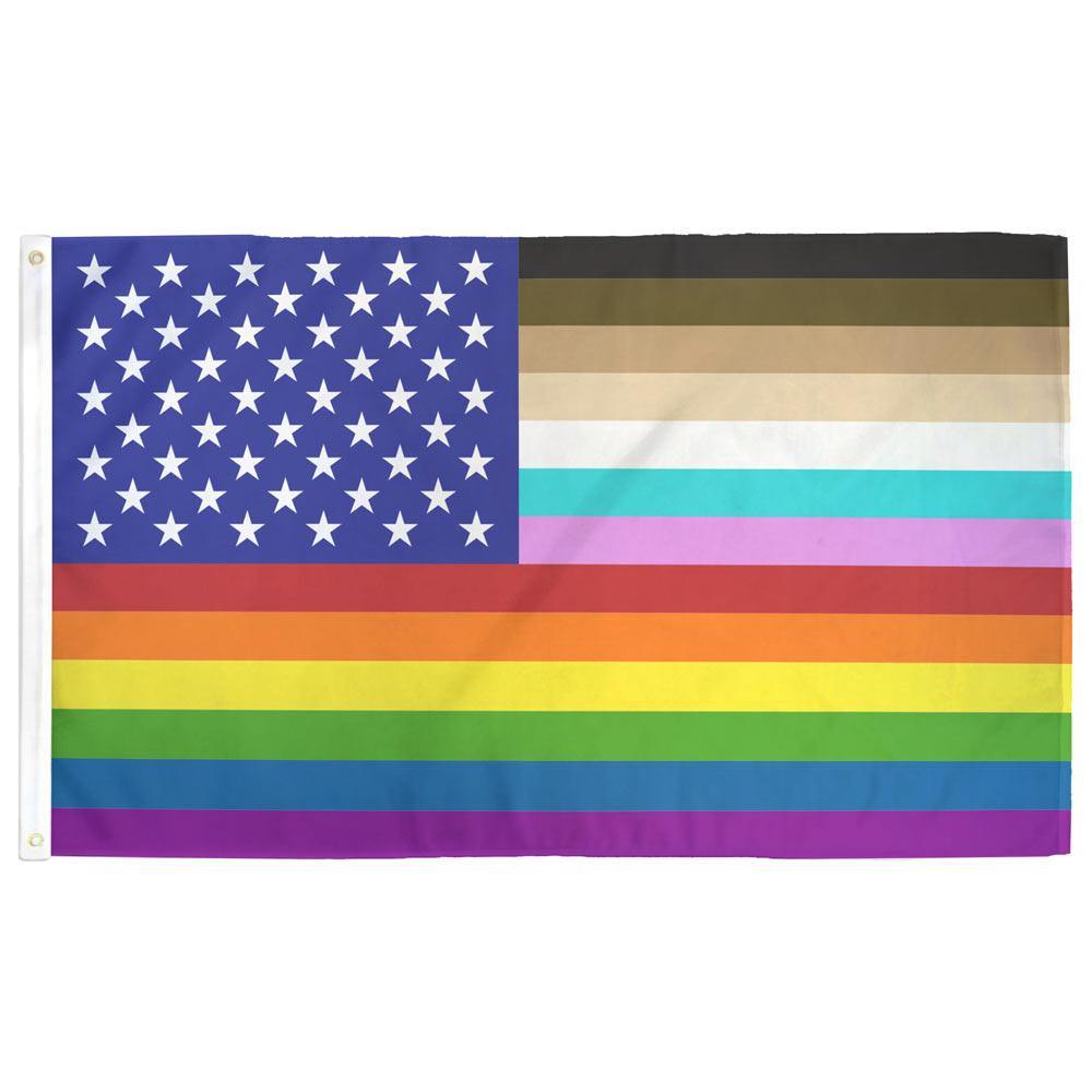 "For All" Rainbow United States Flag