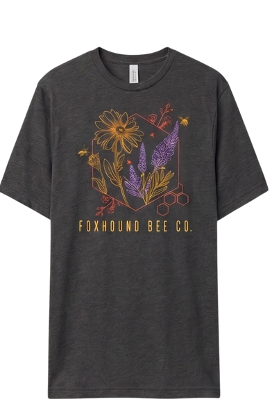 Heather Charcoal Abstract Flowers Short Sleeve Shirt