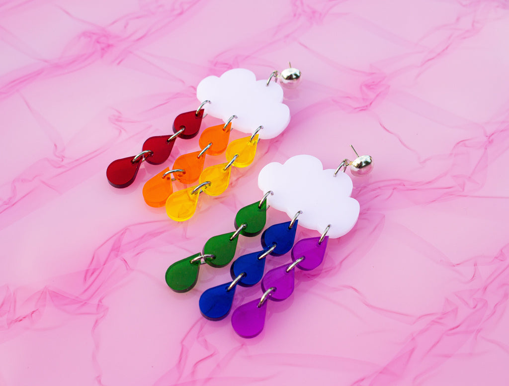 Translucent Pride Rainbow Earrings