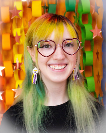 Cross Stitch Pride Flag Earrings