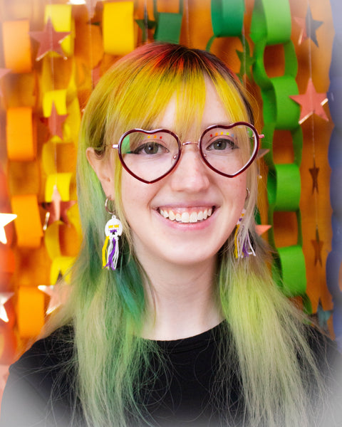 Cross Stitch Pride Flag Earrings