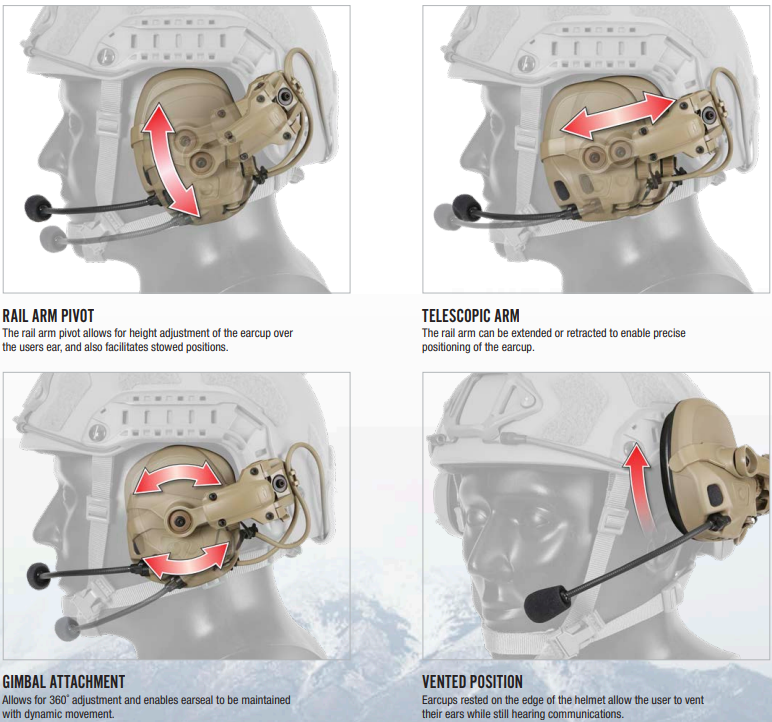 Ops-Core AMP | Up to 41dB Noise Reduction & 3D Hear-Through for Situational Awareness