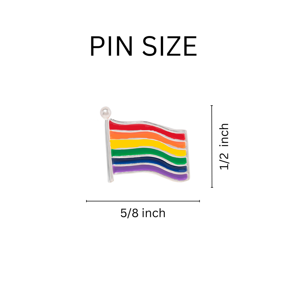 25 Pack Rainbow Flag LGBTQ Pride Lapel Pins (25 Pins)