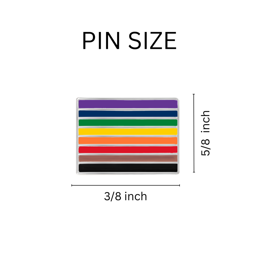 Philadelphia 8 Stripe Pride Rainbow Rectangle Pins by Fundraising For A Cause