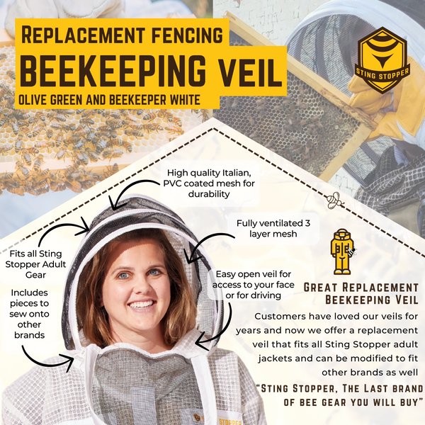Round or Fencing Beekeeping Veil