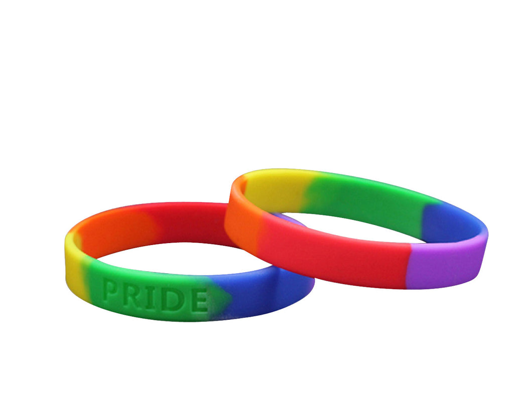 25 Pack Rainbow PRIDE Silicone Bracelet Wristbands (25 Bracelets)