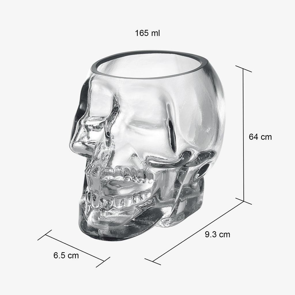 Skull Shot Glasses Set of 6 - 3oz Skull Glasses 3" H