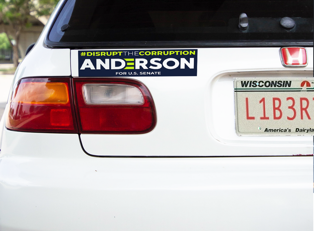 Phil Anderson for Senate for Wisconsin Car Magnet 3" x 9"