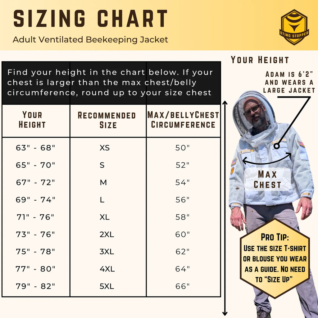 Sting Stopper Professional Ventilated Beekeeping Jacket - Beekeeper White