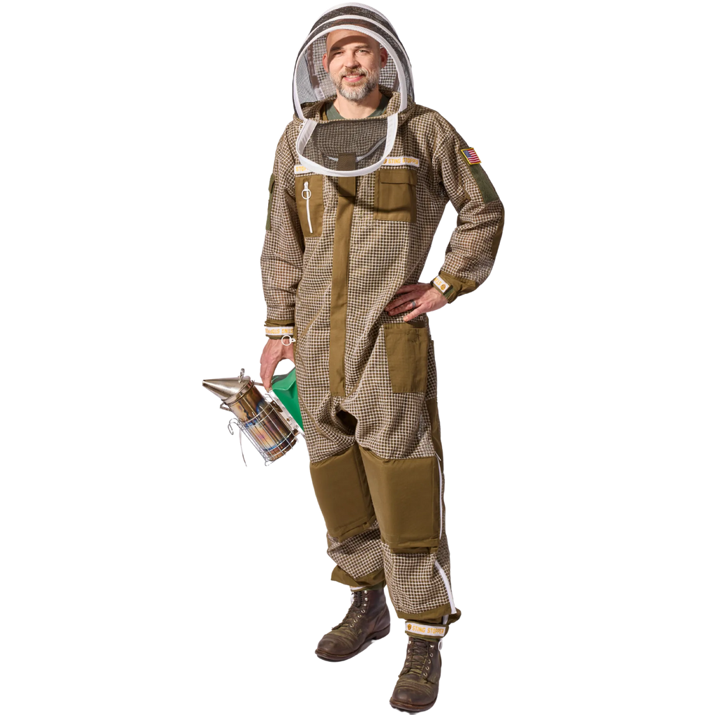 Sting Stopper Professional Ventilated Beekeeping Suit - Olive Green