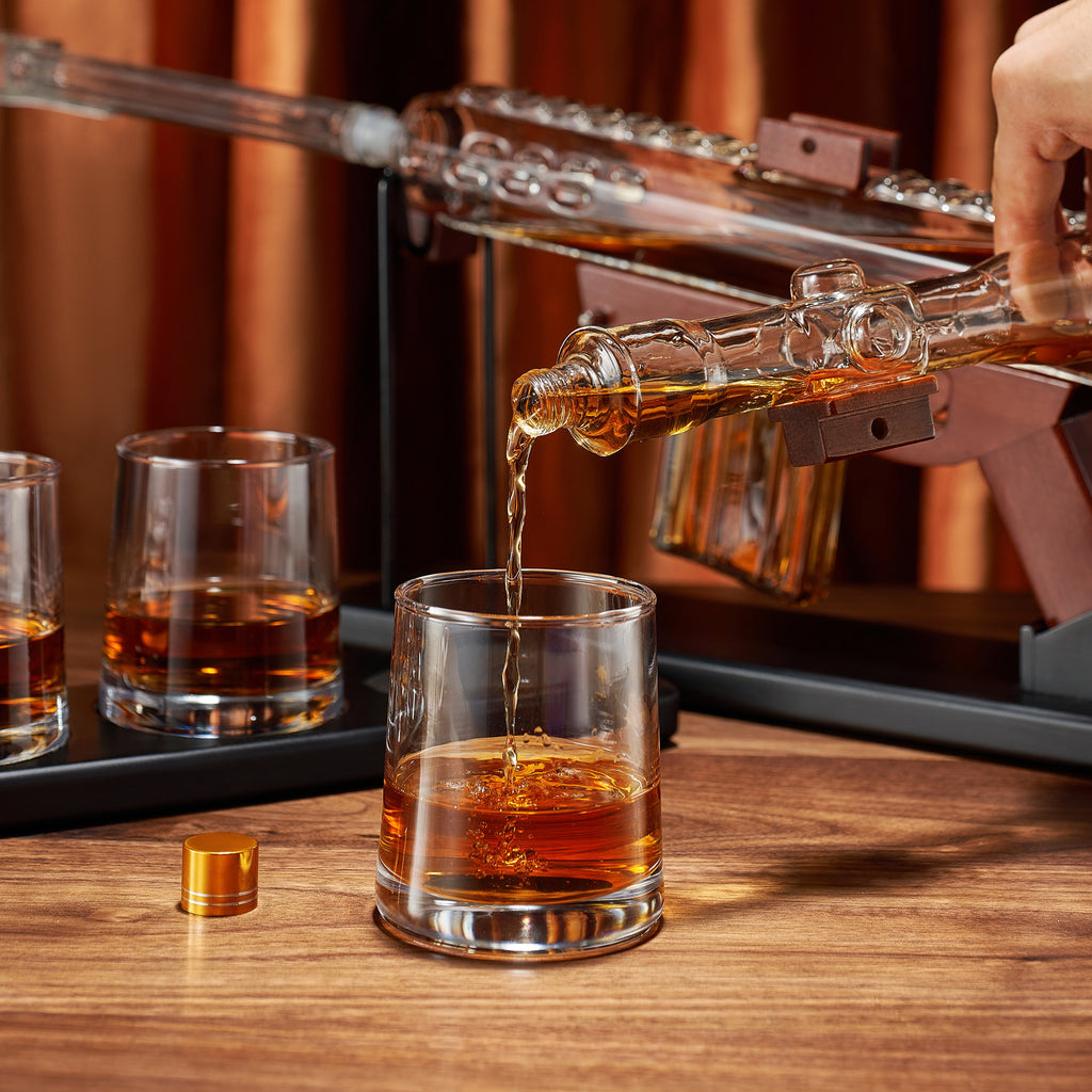 Gifts for Men Dad, Whiskey Decanter Set - Sniper Scope Glass Gun AR Limited Edition