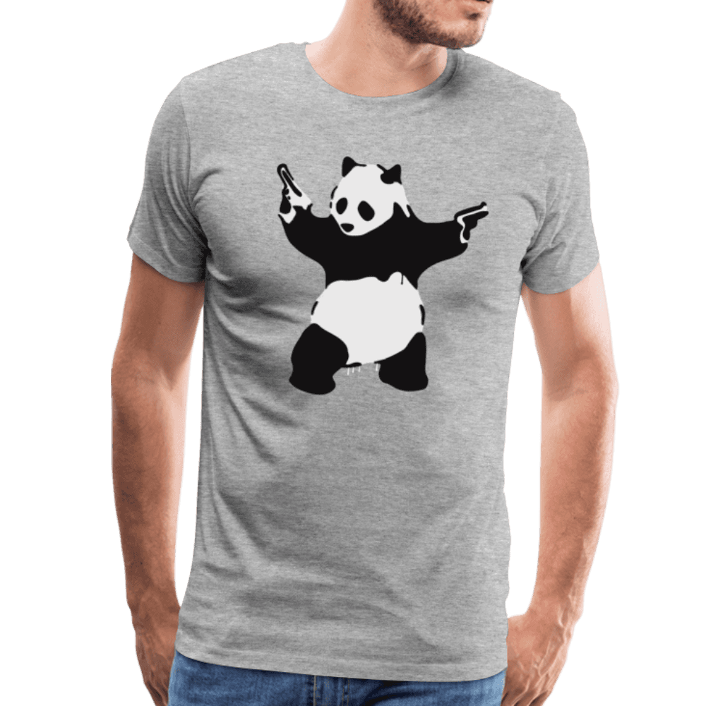 Banksy Pandamonium Armed Panda Artwork T-Shirt by Art-O-Rama Shop