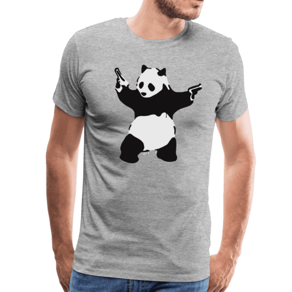 Banksy Pandamonium Armed Panda Artwork T-Shirt by Art-O-Rama Shop