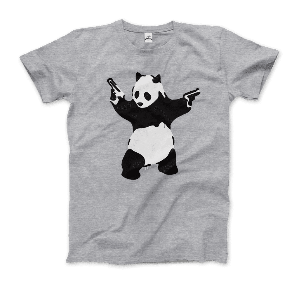 Banksy Pandamonium Armed Panda Artwork T-Shirt by Art-O-Rama Shop